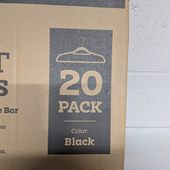 Black Velvet Clothing Hangers W/Tie Bar - Non-Slip, Swivel Hook, 20 pack, NWT - Picture 11 of 11